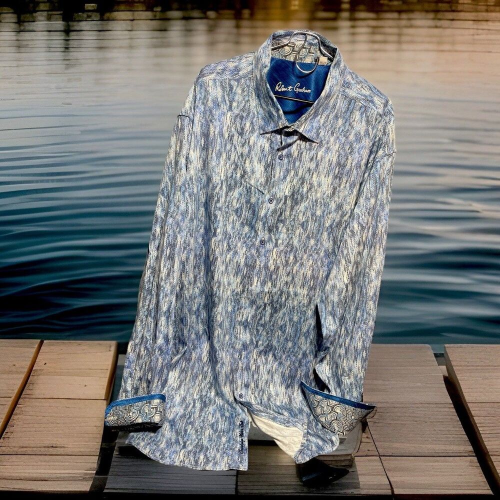 robert graham shirt 4xl tall Blue Excellent Condition